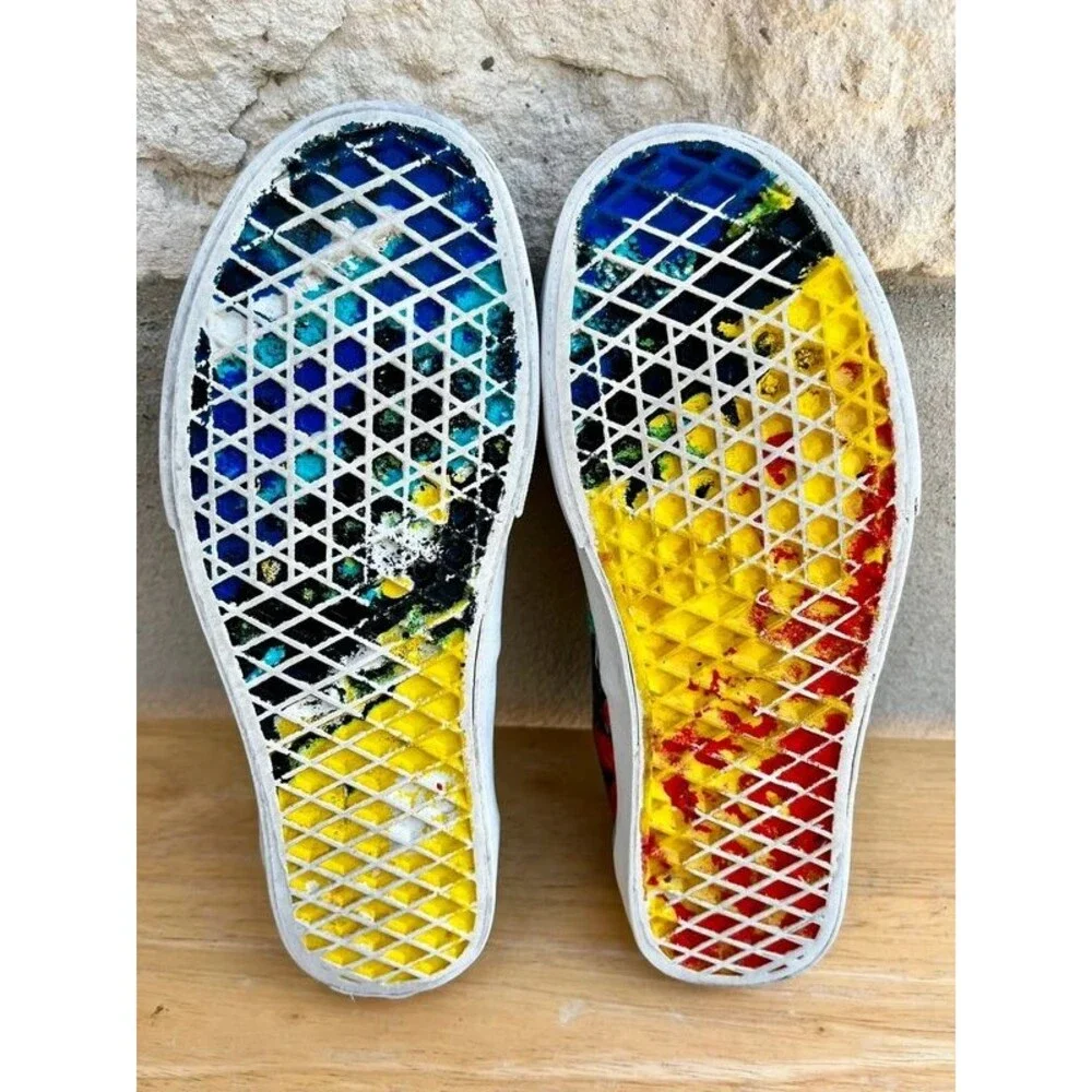 Vans x Crayola Authentic Multi Print Leopard Floral Sneakers Women’s 7 Men’s 5.5